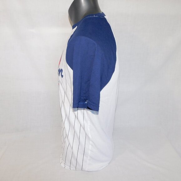 Molson Canadian Beer Mens M Short Sleeve Raglan Baseball Shirt Blue White - Picture 8 of 10